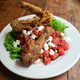 The watermelon-feta salad with fried duck legs at Gabrielle Restaurant in New Orleans